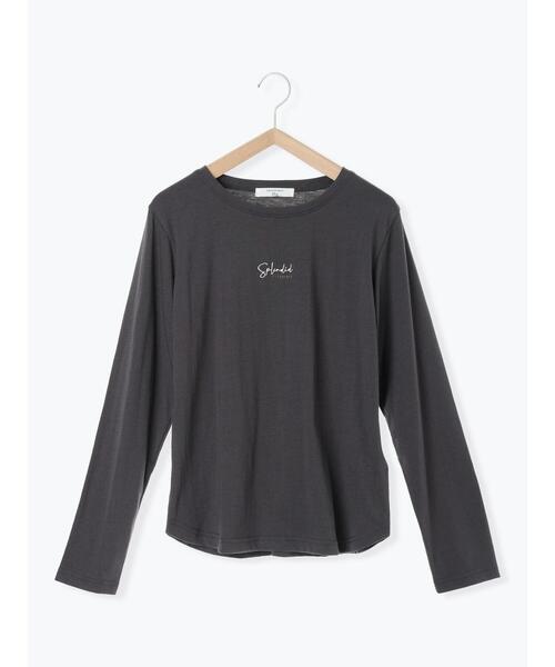 Samansa Mos2 blue(サマンサモスモスブルー)の「ワンポイント刺繍プルオーバー(Tシャツ/カットソー・レディース・オフホワイト/ライトベージュ/チャコールグレー・F)」の10枚目の写真