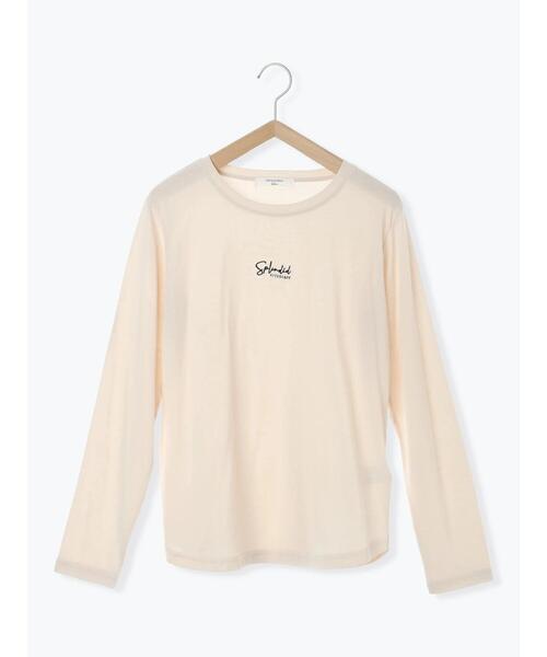 Samansa Mos2 blue(サマンサモスモスブルー)の「ワンポイント刺繍プルオーバー(Tシャツ/カットソー・レディース・オフホワイト/ライトベージュ/チャコールグレー・F)」の11枚目の写真