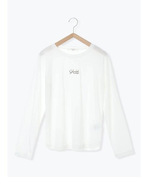 Samansa Mos2 blue(サマンサモスモスブルー)の「ワンポイント刺繍プルオーバー(Tシャツ/カットソー・レディース・オフホワイト/ライトベージュ/チャコールグレー・F)」の12枚目の写真