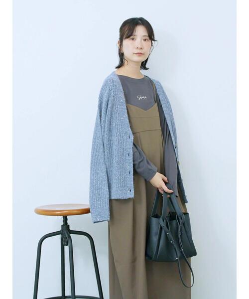 Samansa Mos2 blue(サマンサモスモスブルー)の「ワンポイント刺繍プルオーバー(Tシャツ/カットソー・レディース・オフホワイト/ライトベージュ/チャコールグレー・F)」の17枚目の写真