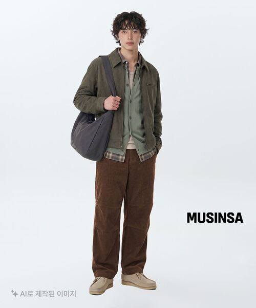 MUSINSA STANDARD（ムシンサスタンダード）の「シンセティックスエードワークジャケット [ダスティカーキ]（ライダースジャケット・メンズ・その他・MEDIUM/LARGE/X-LARGE/XX-LARGE）」の5枚目の写真