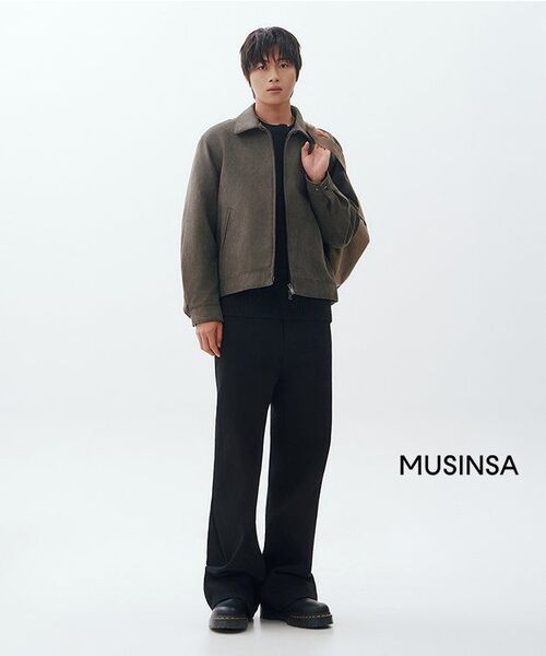 MUSINSA STANDARD（ムシンサスタンダード）の「シンセティックスエードワークジャケット [ダスティカーキ]（ライダースジャケット・メンズ・その他・MEDIUM/LARGE/X-LARGE/XX-LARGE）」の7枚目の写真