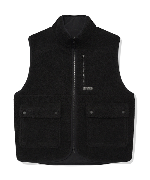 セール】Reversible Fleece Vest Black（ベスト）｜Wacky WiLLy