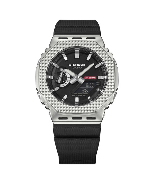 G-SHOCK(ジーショック)の「メタルベゼル / インダストリアルデザイン / GM-2100M-1AJF(アナログ腕時計・メンズ・ブラック×シルバー・FREE)」の2枚目の写真