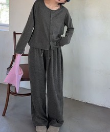 カーディガン インナー キャミソール ワイドパンツ 3点セット セットアップ リラックス