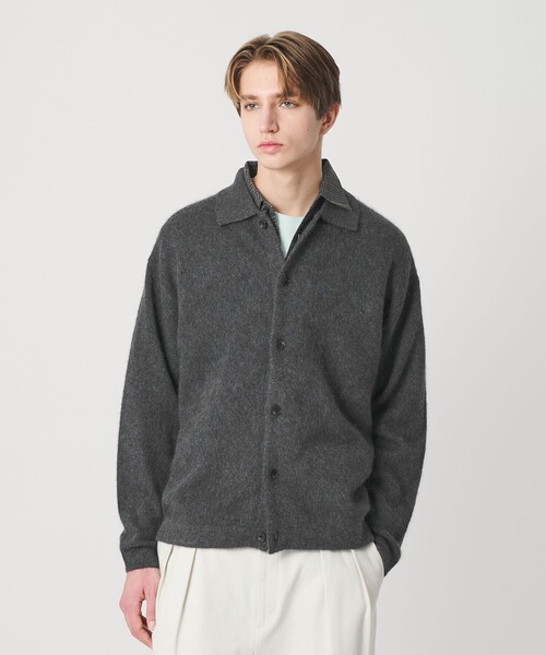 BEAUTY&YOUTH UNITED ARROWS（ビューティーアンドユースユナイテッドアローズ）の「ブラッシュド ヤク ニット ジャケット（カーディガン/ボレロ・メンズ・ダークグレー/ベージュ・L/M/S/XL）」の3枚目の写真