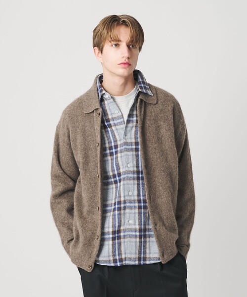 BEAUTY&YOUTH UNITED ARROWS（ビューティーアンドユースユナイテッドアローズ）の「ブラッシュド ヤク ニット ジャケット（カーディガン/ボレロ・メンズ・ダークグレー/ベージュ・L/M/S/XL）」の6枚目の写真