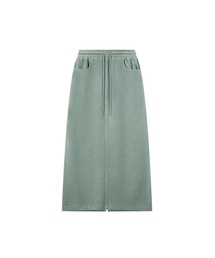 VELVET MAXI SKIRT - MINT