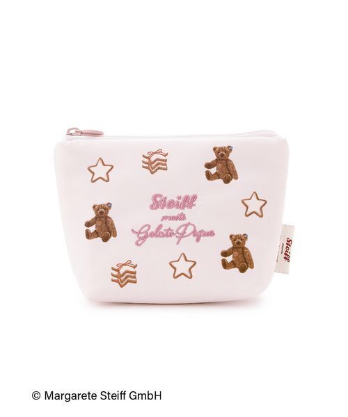 ジェラートピケとSteiffのコラボ　ぬいぐるみ　総柄ポーチ Steiff】総柄ティッシュポーチ（ポーチ）｜gelato pique（ジェラート