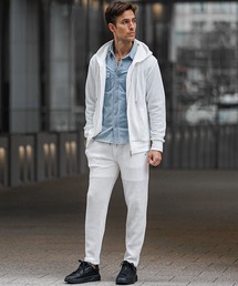 SOMEDIFF（サムディフ）の「【SOMEDIFF】ワッフルフルジップパーカーセットアップ メンズ テーパード ジョガー イージーパンツ スウェット スエット 春服 冬服（セットアップ）」