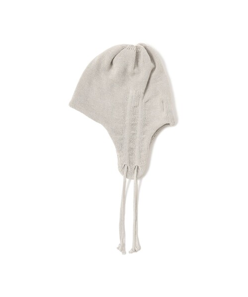 Ray BEAMS(レイビームス)の「RACAL / シャーリング イヤー リネン ニット キャップ(ハット・レディース・オフホワイト/ブラック・ONE SIZE)」の1枚目の写真