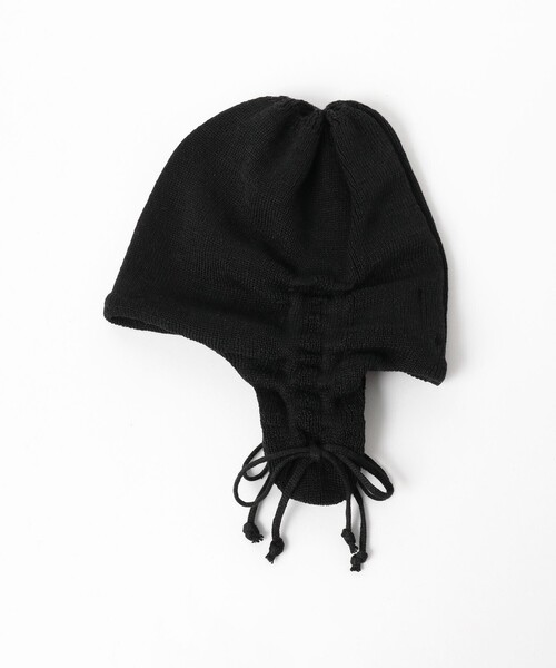 Ray BEAMS(レイビームス)の「RACAL / シャーリング イヤー リネン ニット キャップ(ハット・レディース・オフホワイト/ブラック・ONE SIZE)」の7枚目の写真