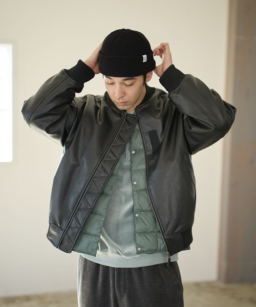 BAYFLOW(ベイフロー)の「ヴィンテージライクPUレザー中綿ジャケット(ブルゾン・メンズ・ブラウン/ブラック・MEDIUM/LARGE)」の7枚目の写真