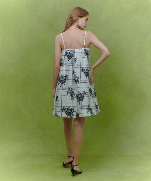 LOULOU WILLOUGHBY】SILK CO フラワーチェックワンピース（ワンピース
