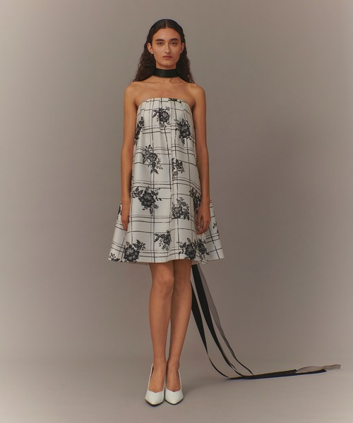 LOULOU WILLOUGHBY】SILK CO フラワーチェックワンピース（ワンピース