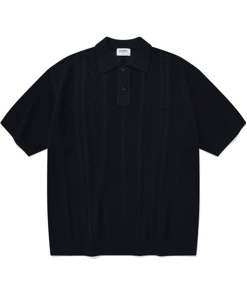 COVERNAT(カバーナット)の「クールケーブルカラー ハーフニット ネイビー(ポロシャツ・レディース・その他・LARGE/MEDIUM/SMALL/X-LARGE)」の1枚目の写真