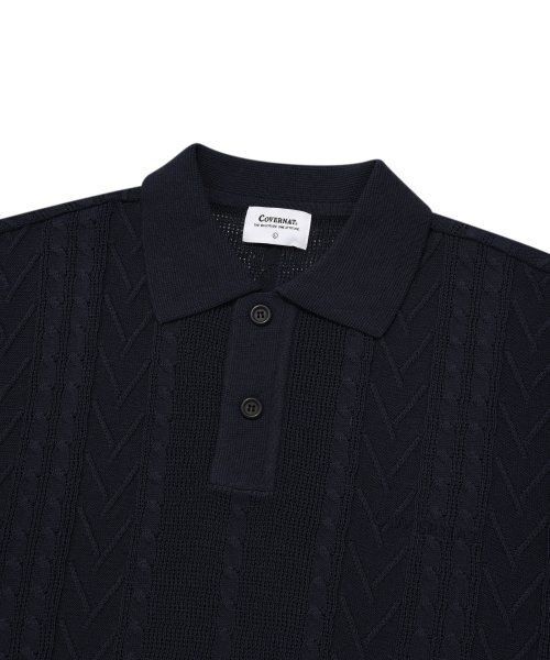 COVERNAT(カバーナット)の「クールケーブルカラー ハーフニット ネイビー(ポロシャツ・レディース・その他・LARGE/MEDIUM/SMALL/X-LARGE)」の3枚目の写真