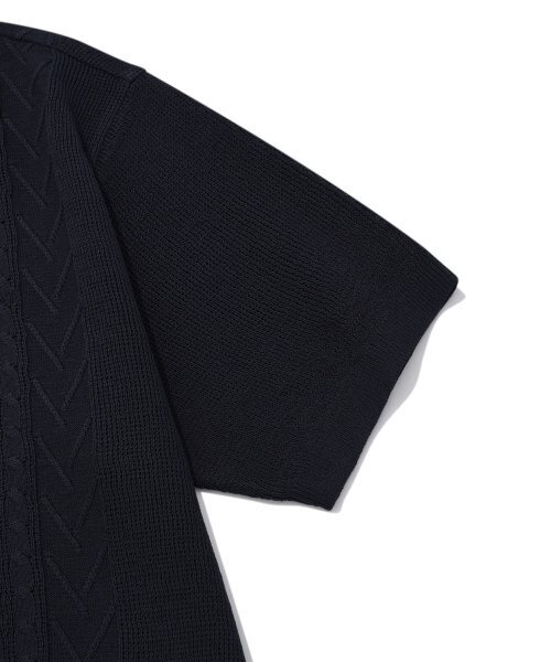 COVERNAT(カバーナット)の「クールケーブルカラー ハーフニット ネイビー(ポロシャツ・レディース・その他・LARGE/MEDIUM/SMALL/X-LARGE)」の5枚目の写真