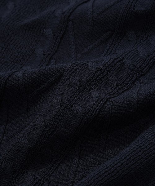 COVERNAT(カバーナット)の「クールケーブルカラー ハーフニット ネイビー(ポロシャツ・レディース・その他・LARGE/MEDIUM/SMALL/X-LARGE)」の6枚目の写真