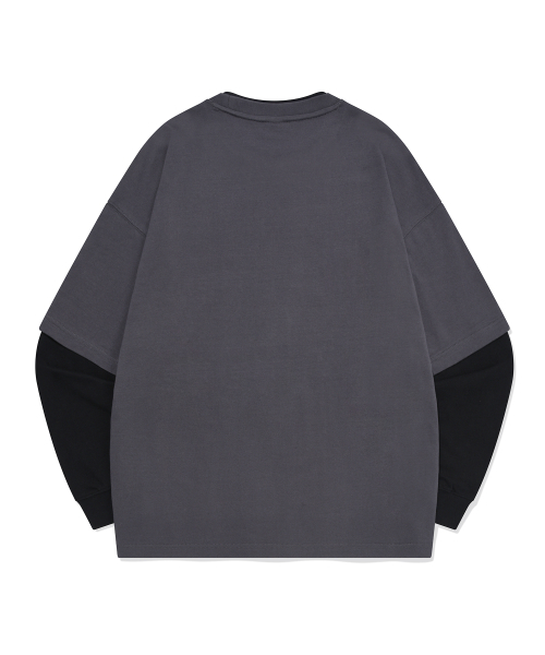 PHYSICAL DEPARTMENT（フィジカル デパートメント）の「カレッジバスケットボールレイヤードロングスリーブ_チャコール（Tシャツ/カットソー・レディース・その他・X-LARGE/LARGE/MEDIUM/SMALL）」の2枚目の写真
