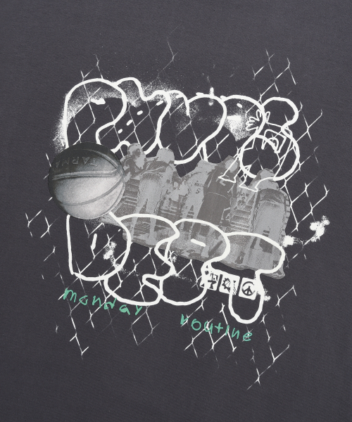 PHYSICAL DEPARTMENT（フィジカル デパートメント）の「カレッジバスケットボールレイヤードロングスリーブ_チャコール（Tシャツ/カットソー・レディース・その他・X-LARGE/LARGE/MEDIUM/SMALL）」の4枚目の写真