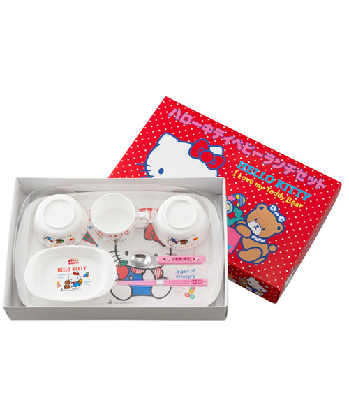 sanrio(サンリオ)の「〈SANRIO/サンリオ〉ハローキティ ベビーランチセット BG-280(ベビーギフト・レディース・レッド・ONE SIZE)」の2枚目の写真