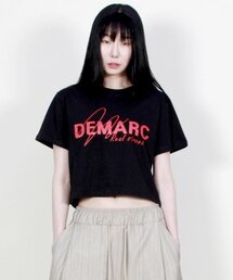ロゴグラフィッククロップ半袖Tシャツブラック