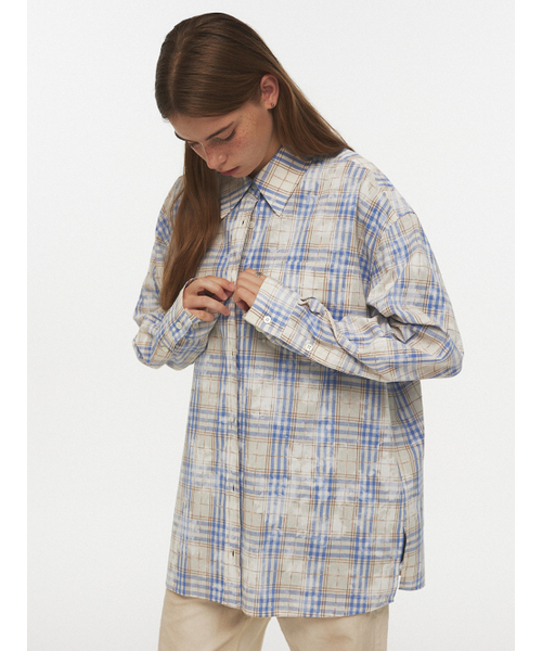 RMRN(アルエームアルエヌ)の「ALL DAY LONG CHECK SHIRT(シャツ/ブラウス・レディース・ブルー・1/2)」の2枚目の写真
