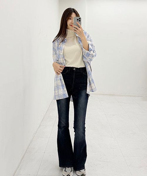 RMRN(アルエームアルエヌ)の「ALL DAY LONG CHECK SHIRT(シャツ/ブラウス・レディース・ブルー・1/2)」の5枚目の写真