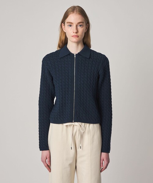 Steven Alan(スティーブンアラン)の「<Steven Alan>コットン ケーブル ジップ カーディガン(カーディガン/ボレロ・レディース・ネイビー/オフホワイト・FREE)」の14枚目の写真