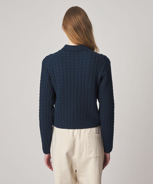 Steven Alan(スティーブンアラン)の「<Steven Alan>コットン ケーブル ジップ カーディガン(カーディガン/ボレロ・レディース・ネイビー/オフホワイト・FREE)」の16枚目の写真