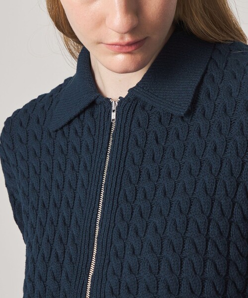 Steven Alan(スティーブンアラン)の「<Steven Alan>コットン ケーブル ジップ カーディガン(カーディガン/ボレロ・レディース・ネイビー/オフホワイト・FREE)」の17枚目の写真