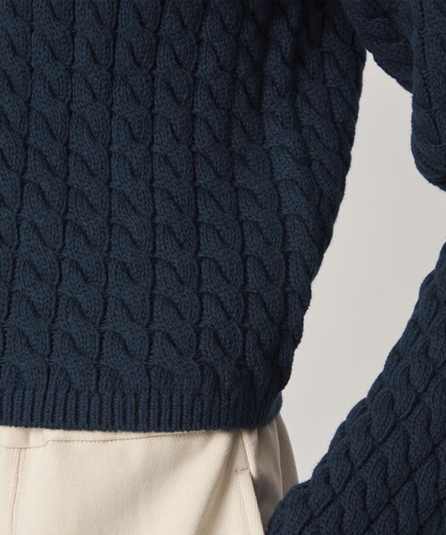 Steven Alan(スティーブンアラン)の「<Steven Alan>コットン ケーブル ジップ カーディガン(カーディガン/ボレロ・レディース・ネイビー/オフホワイト・FREE)」の18枚目の写真