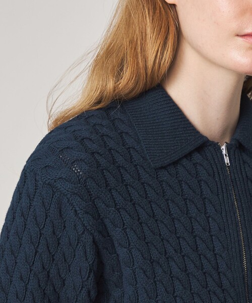 Steven Alan(スティーブンアラン)の「<Steven Alan>コットン ケーブル ジップ カーディガン(カーディガン/ボレロ・レディース・ネイビー/オフホワイト・FREE)」の19枚目の写真
