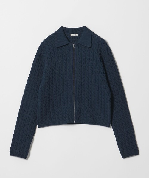 Steven Alan(スティーブンアラン)の「<Steven Alan>コットン ケーブル ジップ カーディガン(カーディガン/ボレロ・レディース・ネイビー/オフホワイト・FREE)」の21枚目の写真