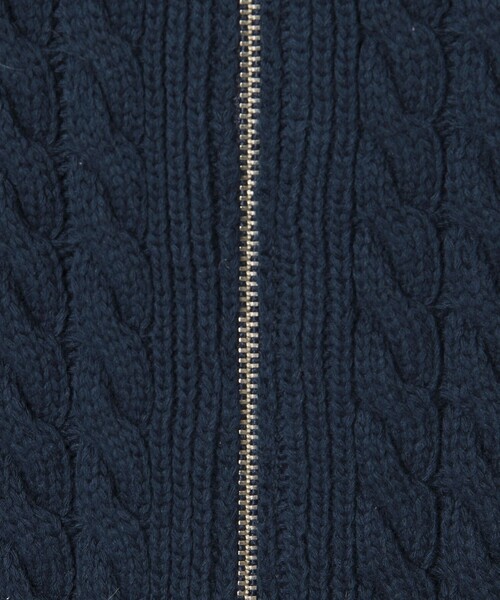 Steven Alan(スティーブンアラン)の「<Steven Alan>コットン ケーブル ジップ カーディガン(カーディガン/ボレロ・レディース・ネイビー/オフホワイト・FREE)」の3枚目の写真