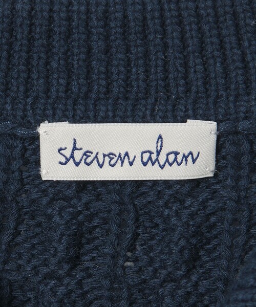Steven Alan(スティーブンアラン)の「<Steven Alan>コットン ケーブル ジップ カーディガン(カーディガン/ボレロ・レディース・ネイビー/オフホワイト・FREE)」の4枚目の写真