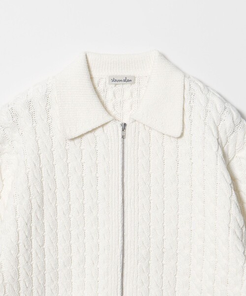 Steven Alan(スティーブンアラン)の「<Steven Alan>コットン ケーブル ジップ カーディガン(カーディガン/ボレロ・レディース・ネイビー/オフホワイト・FREE)」の7枚目の写真