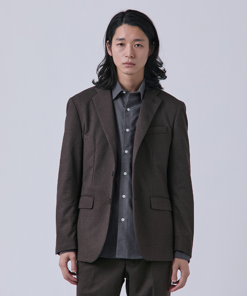 B.C STOCK（ベーセーストック）の「ニットフランネル テーラードジャケット（テーラードジャケット・メンズ・ブラウン/ネイビー/チャコールグレー・X-LARGE/LARGE/MEDIUM）」の2枚目の写真