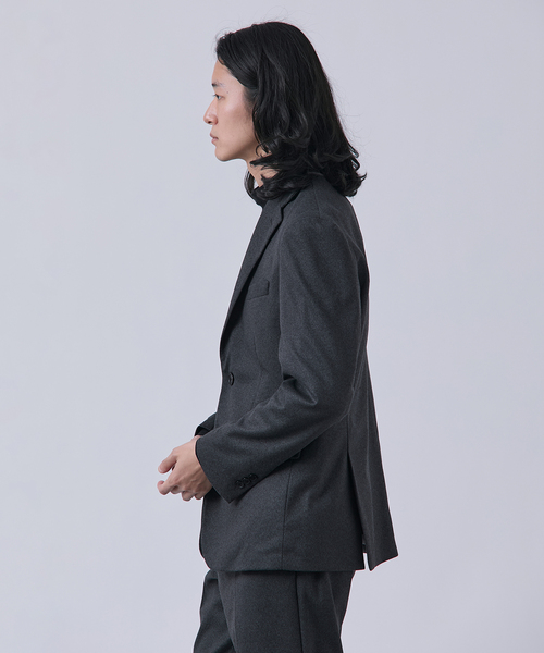 テヒョン君 ☆レオナール　テーラードジャケット　ニット　トリム　3B ウール混ミラノリブ ニットジャケット （テーラードジャケット