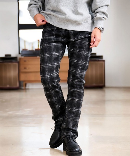 CavariA（キャバリア）の「『CavariA/キャバリア』極暖スキニー（その他パンツ・メンズ・チェック/ブラック・L/XL/M）」の2枚目の写真