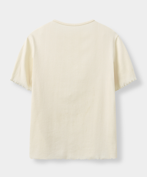 EUGGEN(ユジェン)の「スモールロゴパンチングショートスリーブTシャツ_アイボリー(Tシャツ/カットソー・レディース・その他・SMALL/MEDIUM)」の3枚目の写真