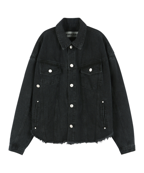 Layered denim jacket (black)