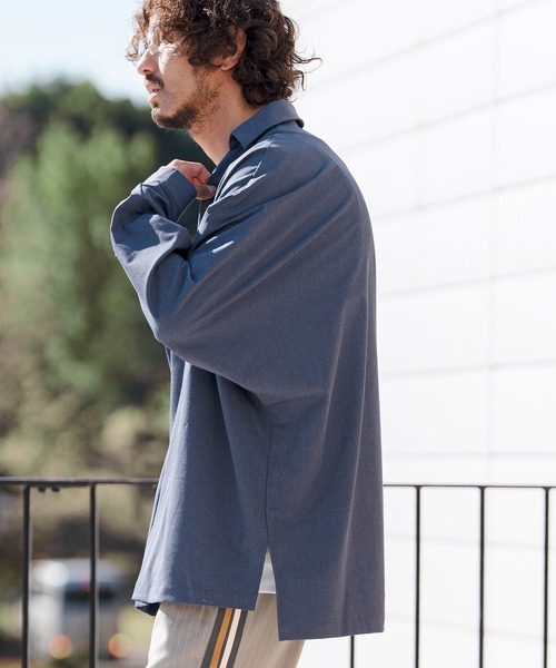 CAMBIO（カンビオ）の「ms6349- TRディープスキッパーシャツ(CMB-R0201)（シャツ/ブラウス・メンズ・ブラック/ブラウン/ネイビー・S/M/L）」の4枚目の写真