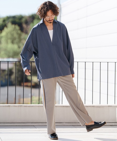 CAMBIO（カンビオ）の「ms6349- TRディープスキッパーシャツ(CMB-R0201)（シャツ/ブラウス・メンズ・ブラック/ブラウン/ネイビー・S/M/L）」の6枚目の写真