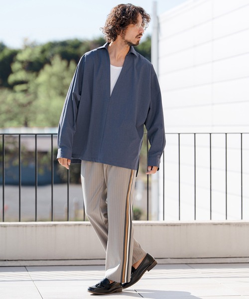 CAMBIO（カンビオ）の「ms6349- TRディープスキッパーシャツ(CMB-R0201)（シャツ/ブラウス・メンズ・ブラック/ブラウン/ネイビー・S/M/L）」の7枚目の写真