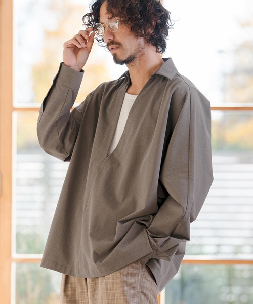 moco ❣️conte ディープVネックスキッパーシャツ moco 様専用❣️conte ディープVネックスキッパーシャツ