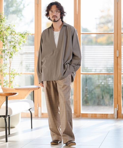 CAMBIO（カンビオ）の「ms6349- TRディープスキッパーシャツ(CMB-R0201)（シャツ/ブラウス・メンズ・ブラック/ブラウン/ネイビー・S/M/L）」の14枚目の写真