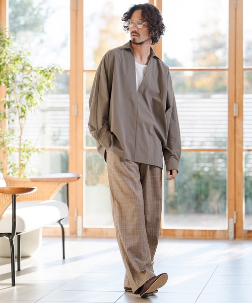 CAMBIO（カンビオ）の「ms6349- TRディープスキッパーシャツ(CMB-R0201)（シャツ/ブラウス・メンズ・ブラック/ブラウン/ネイビー・S/M/L）」の16枚目の写真