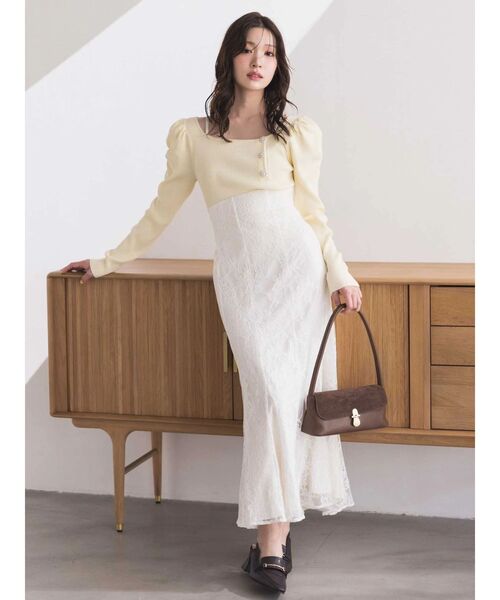 MERCURYDUO(マーキュリーデュオ)の「レースマーメイドスカート(スカート・レディース・オフホワイト/ラベンダー・SMALL/MEDIUM)」の17枚目の写真